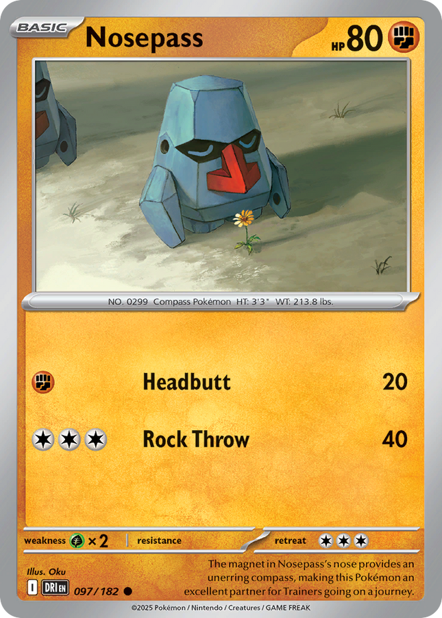 Nosepass #097/182 Common (Reverse Holofoil) / Destined Rivals