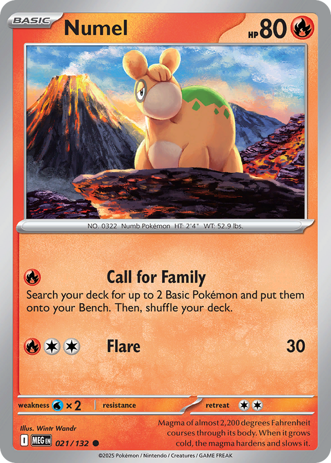 Numel #021/132 Common (Reverse Holofoil) / Mega Evolution