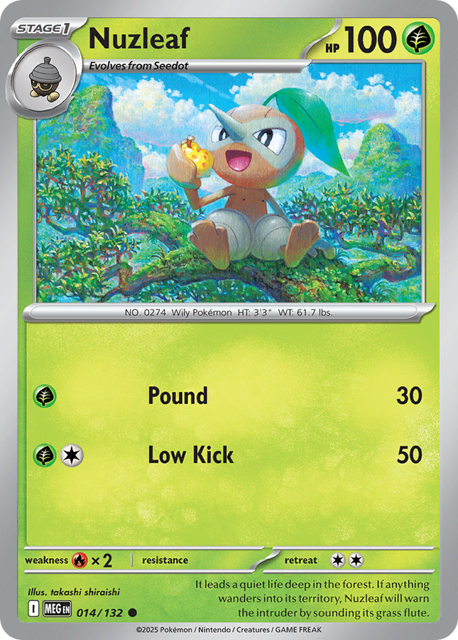 Nuzleaf #014/132 Common (Reverse Holofoil) / Mega Evolution