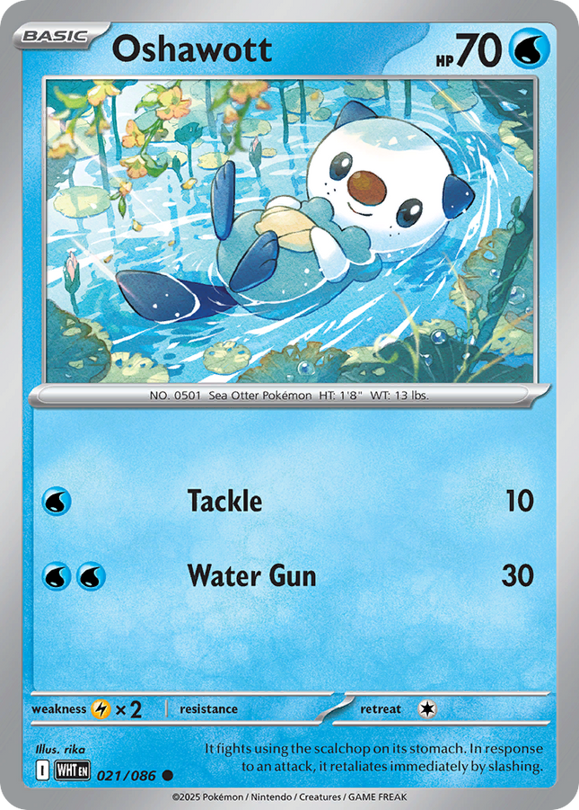 Oshawott #021/086 Common (Holofoil) / White Flare