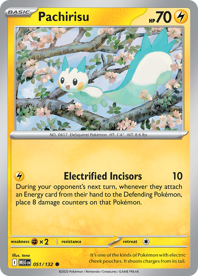 Pachirisu #051/132 Common (Reverse Holofoil) / Mega Evolution