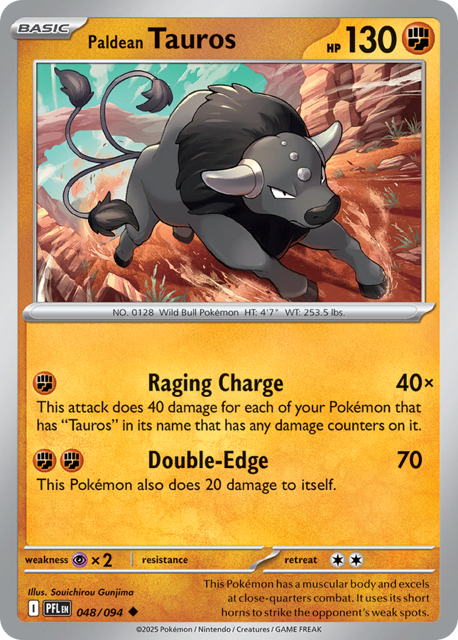 Paldean Tauros #048/094 Uncommon (Reverse Holofoil) / Phantasmal Flames