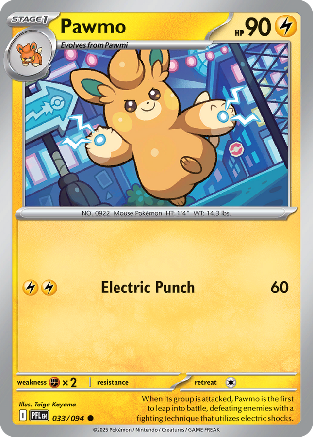 Pawmo #033/094 Common (Reverse Holofoil) / Phantasmal Flames