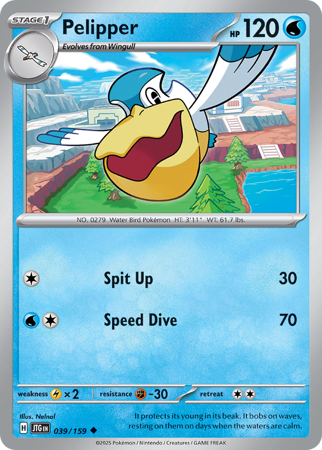 Pelipper #039/159 Uncommon (Reverse Holofoil) / Journey Together