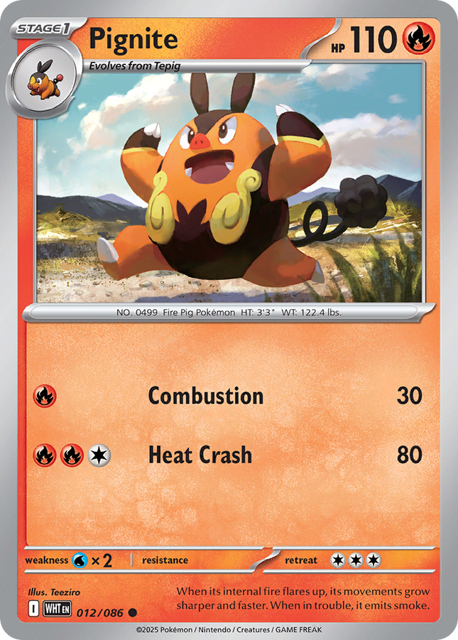 Pignite #012/086 Common (Reverse Holofoil) / White Flare