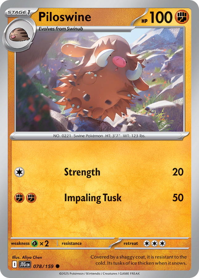 Piloswine #078/159 Common (Reverse Holofoil) / Journey Together
