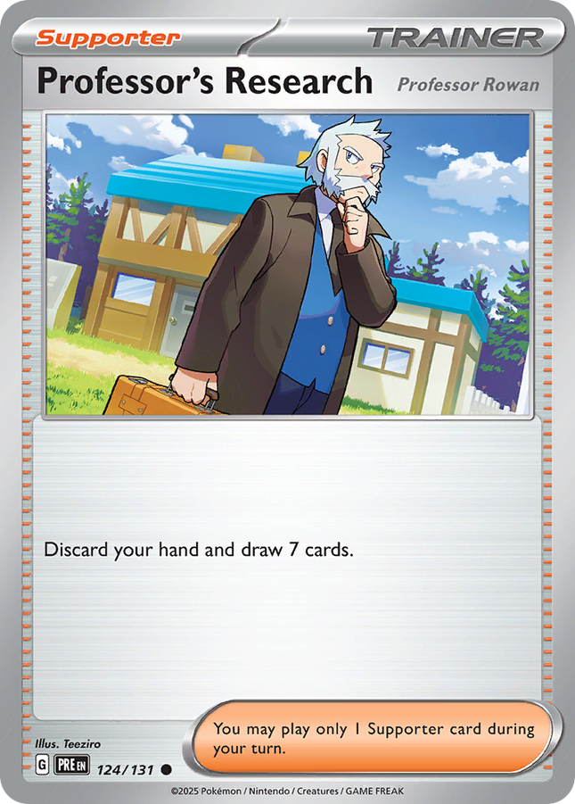 Professor's Research (Professor Rowan) #124/131 Common (Reverse Holofoil) / Prismatic Evolutions