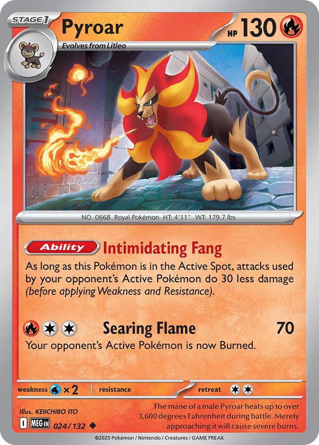 Pyroar #024/132 Uncommon (Reverse Holofoil) / Mega Evolution