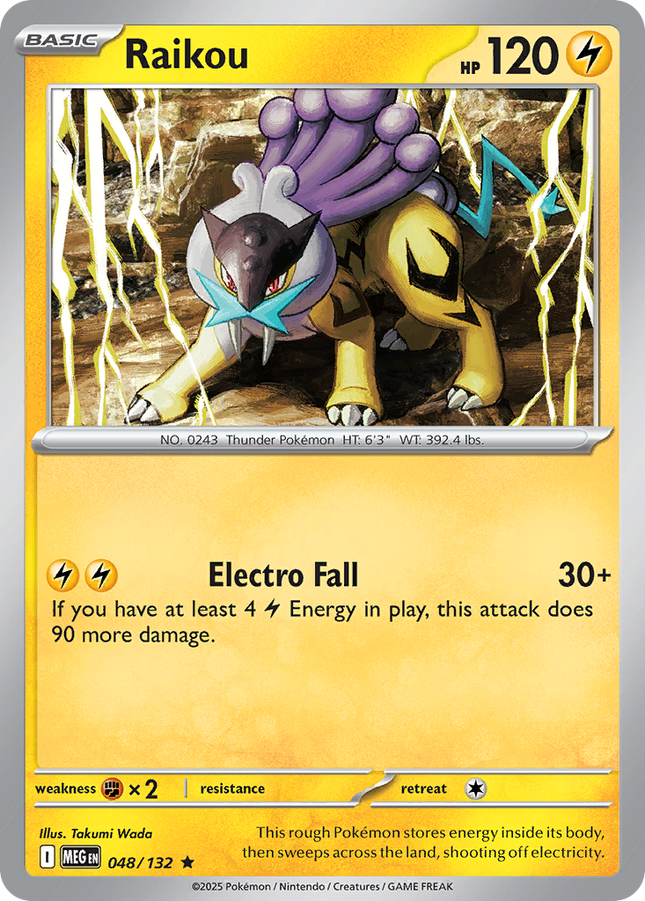Raikou #048/132 Rare (Reverse Holofoil) / Mega Evolution