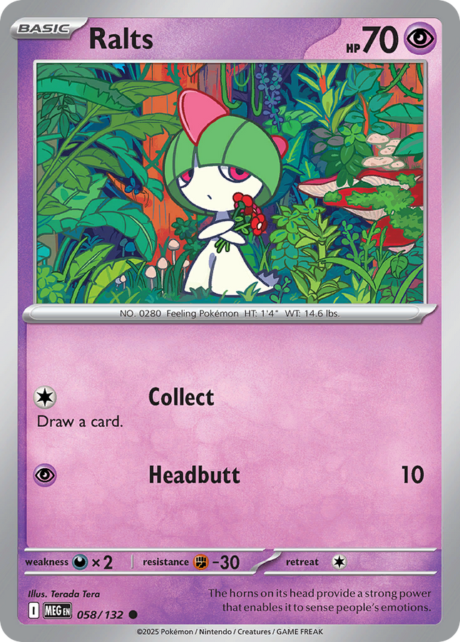 Ralts #058/132 Common (Reverse Holofoil) / Mega Evolution
