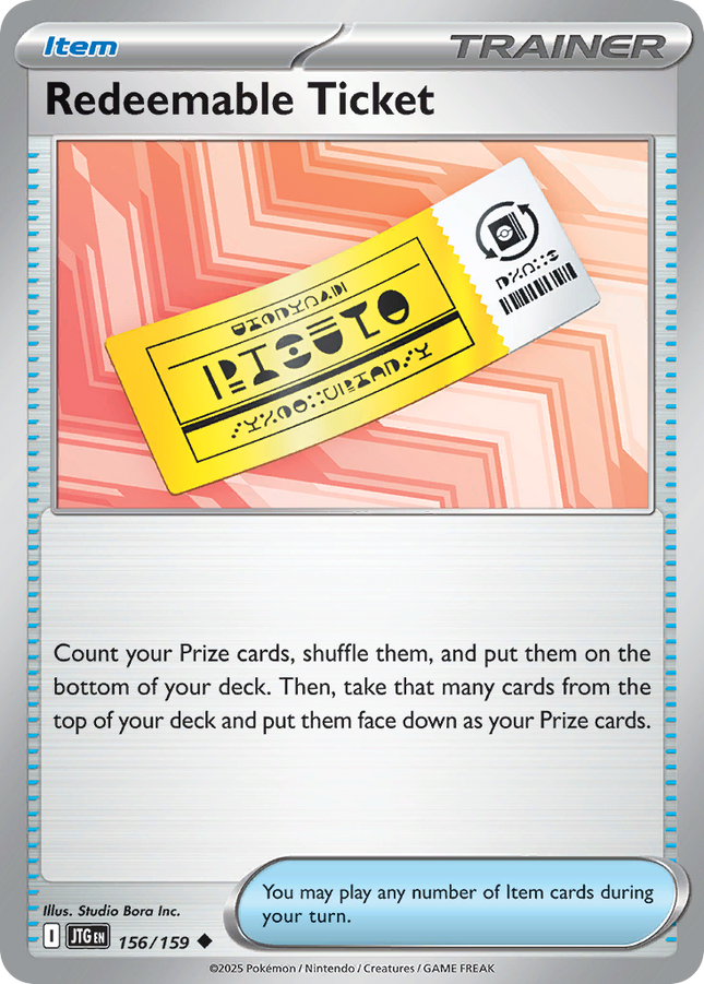 Redeemable Ticket #156/159 Uncommon (Reverse Holofoil) / Journey Together