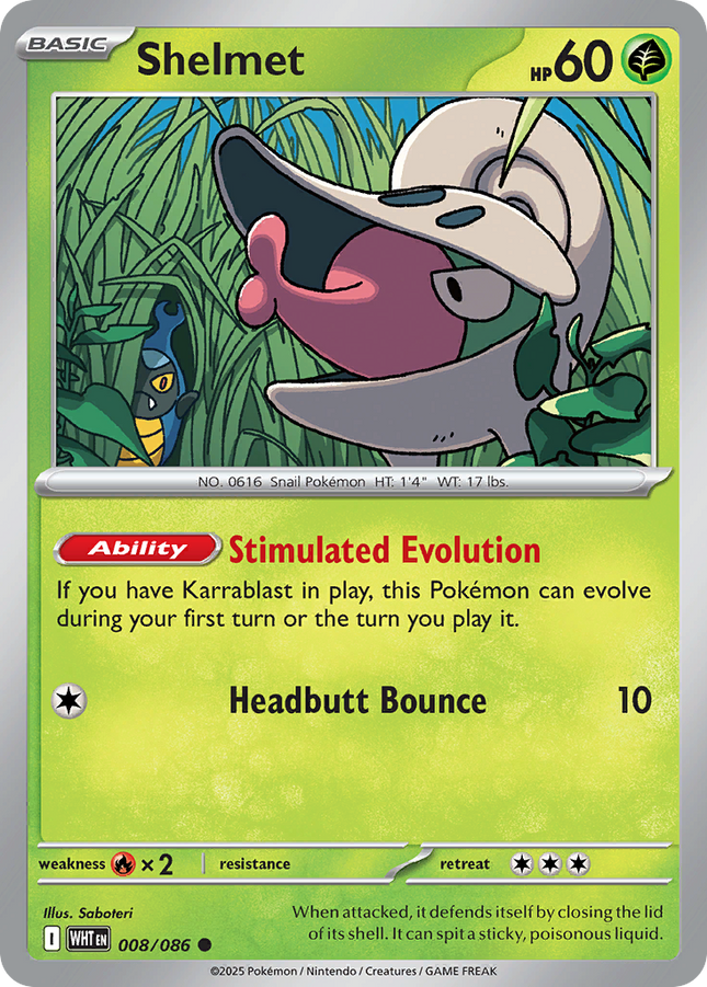 Shelmet #008/086 Common (Reverse Holofoil) / White Flare