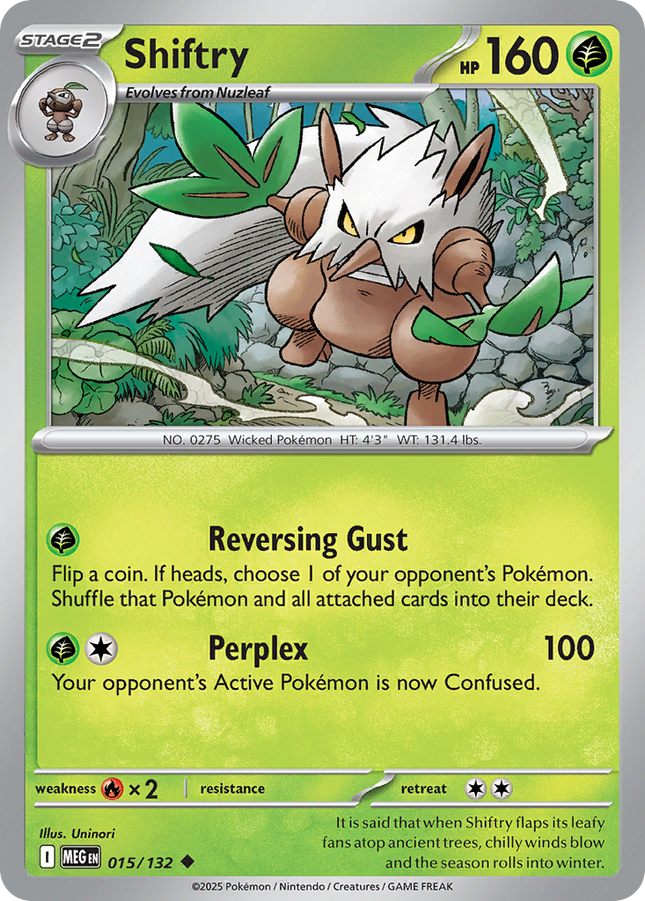 Shiftry #015/132 Uncommon (Reverse Holofoil) / Mega Evolution