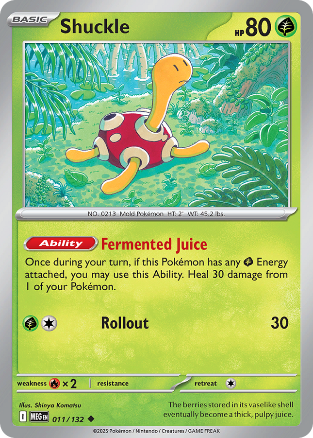 Shuckle #011/132 Uncommon (Reverse Holofoil) / Mega Evolution