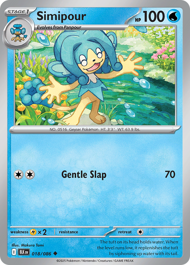 Simipour #018/086 Uncommon (Poke Ball Pattern) / Black Bolt