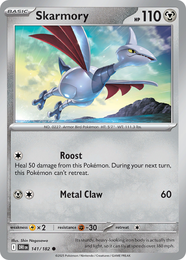 Skarmory #141/182 Common (Reverse Holofoil) / Destined Rivals