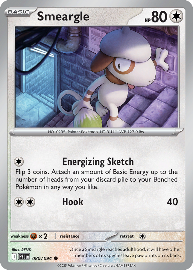 Smeargle #080/094 Common (Reverse Holofoil) / Phantasmal Flames