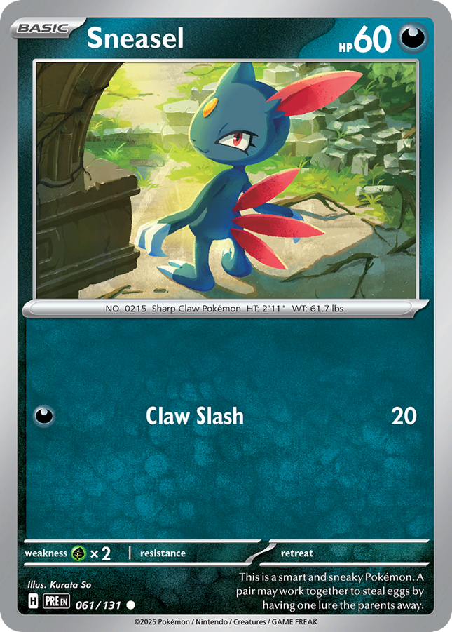 Sneasel #061/131 Common (Poke Ball Pattern) / Prismatic Evolutions