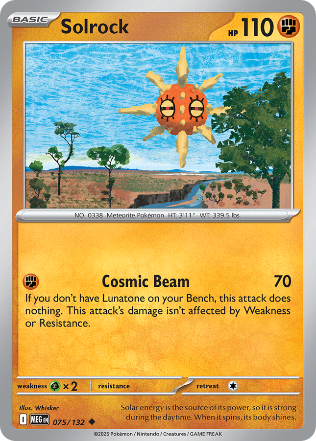 Solrock #075/132 Uncommon (Reverse Holofoil) / Mega Evolution