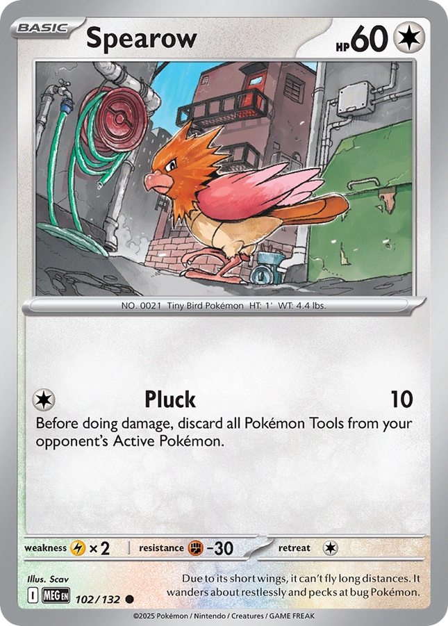 Spearow #102/132 Common (Reverse Holofoil) / Mega Evolution