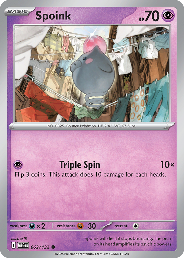 Spoink #062/132 Common (Reverse Holofoil) / Mega Evolution
