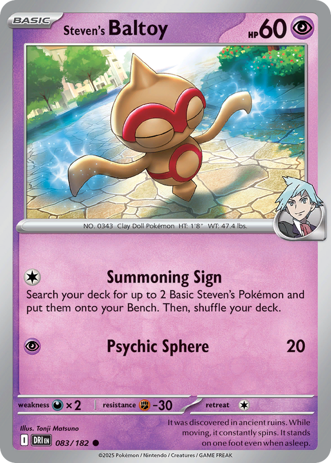 Steven's Baltoy #083/182 Common (Reverse Holofoil) / Destined Rivals