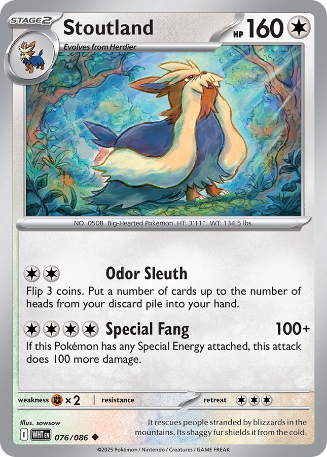 Stoutland #076/086 Uncommon / White Flare