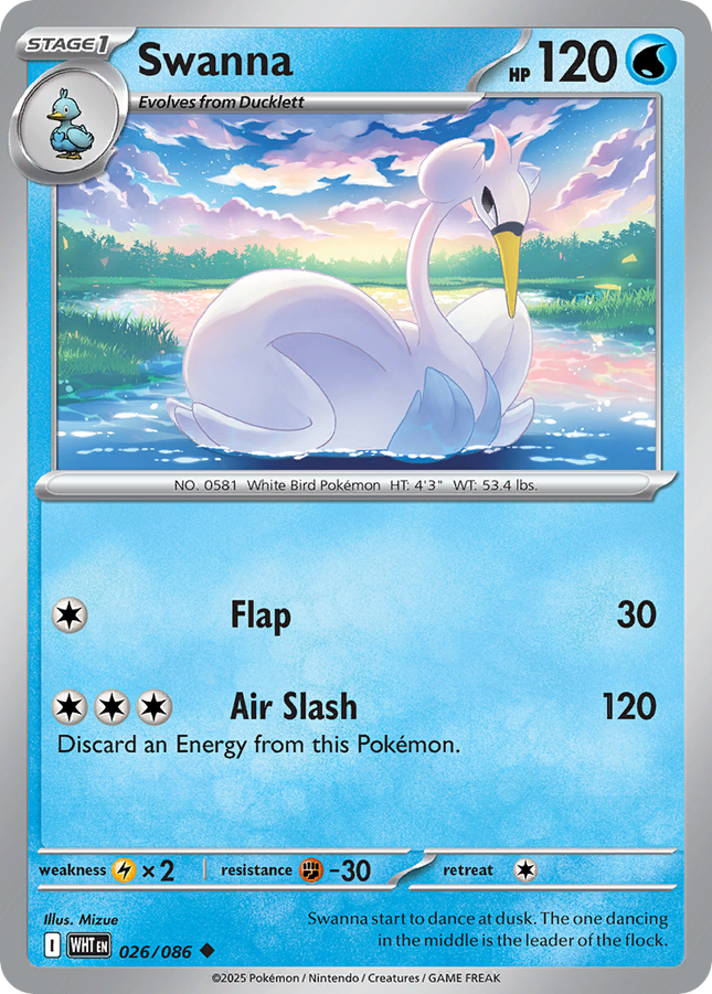 Swanna #026/086 Uncommon / White Flare