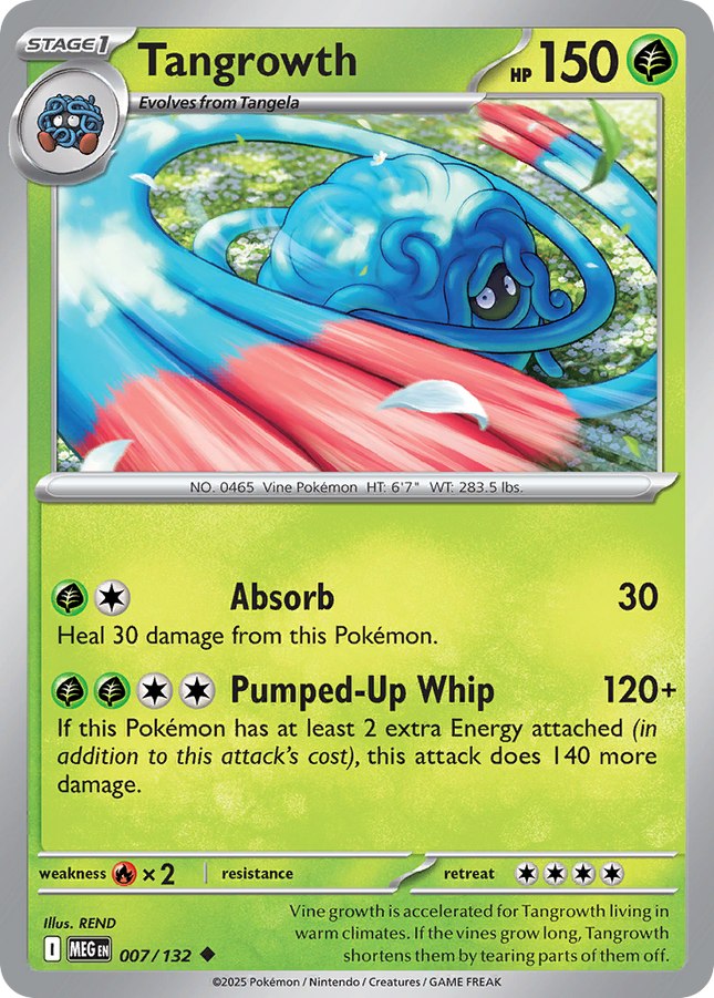 Tangrowth #007/132 Uncommon (Reverse Holofoil) / Mega Evolution