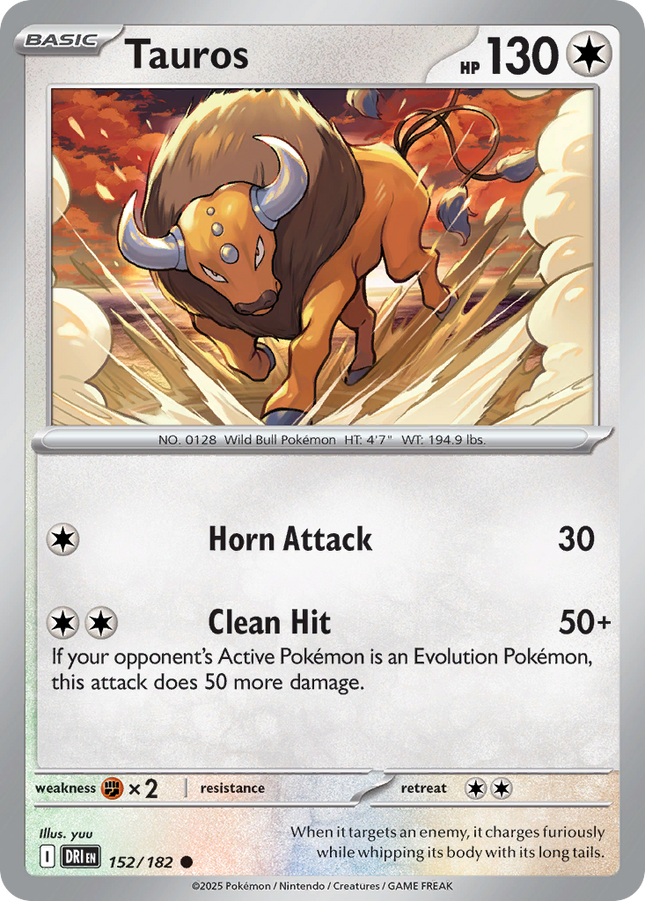 Tauros #152/182 Common (Reverse Holofoil) / Destined Rivals
