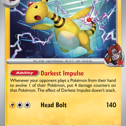 Team Rocket's Ampharos #074/182 Uncommon / Destined Rivals