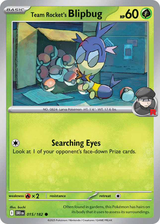 Team Rocket's Blipbug #015/182 Common  (Reverse Holofoil) / Destined Rivals