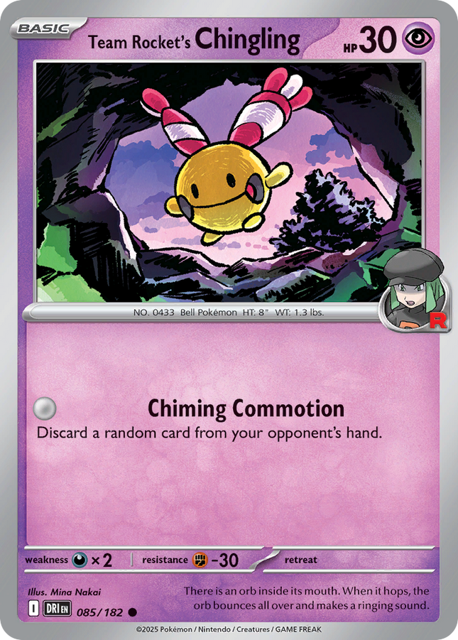 Team Rocket's Chingling #085/182 Common (Reverse Holofoil) / Destined Rivals