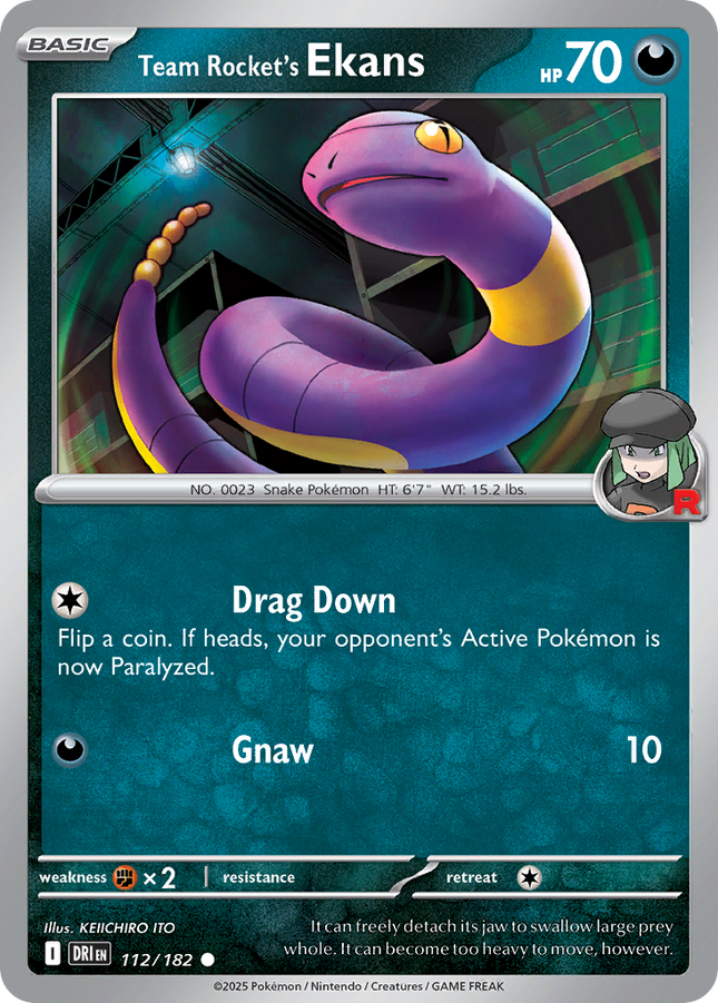 Team Rocket's Ekans #112/182 Common (Reverse Holofoil) / Destined Rivals