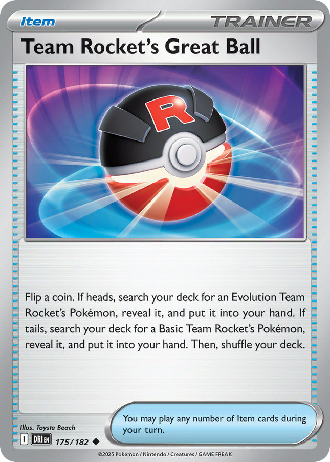 Team Rocket's Great Ball #175/182 Uncommon (Reverse Holofoil) / Destined Rivals