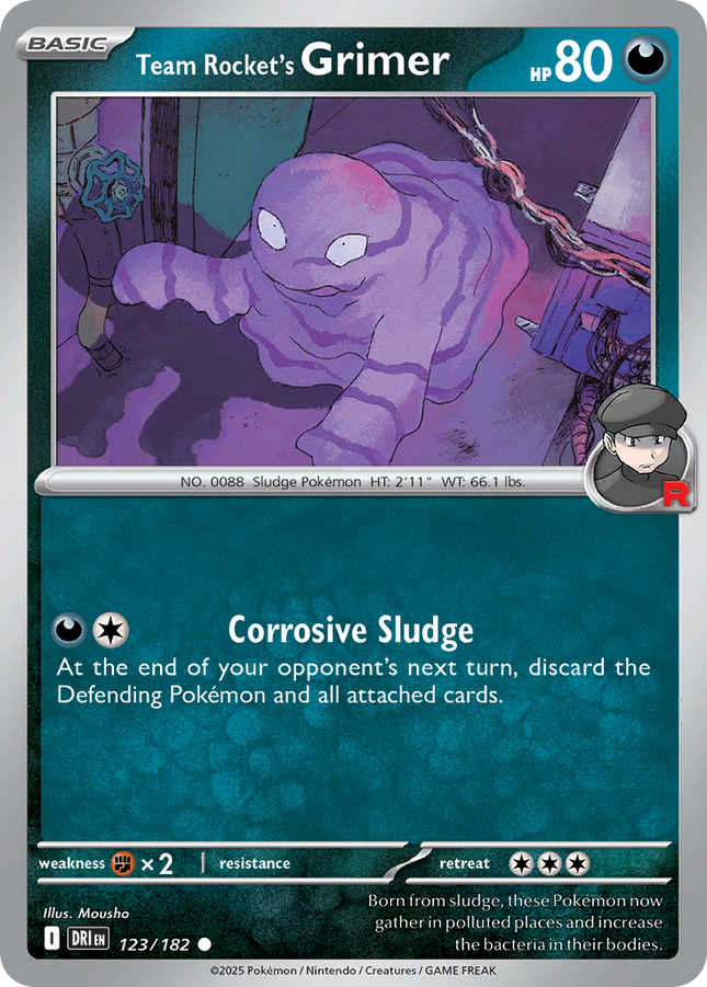 Team Rocket's Grimer #123/182 Common (Reverse Holofoil) / Destined Rivals