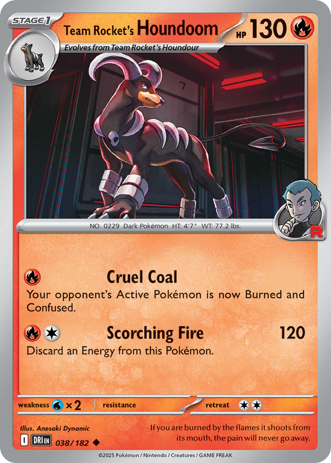 Team Rocket's Houndoom #038/182 Uncommon / Destined Rivals