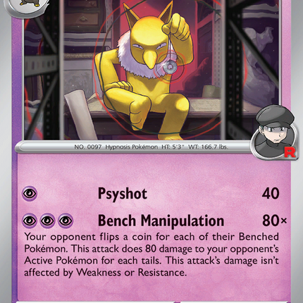 Team Rocket's Hypno #080/182 Uncommon (Reverse Holofoil) / Destined Rivals