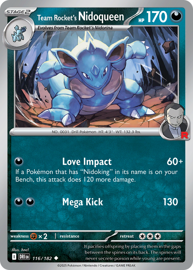 Team Rocket's Nidoqueen #116/182 Uncommon (Reverse Holofoil) / Destined Rivals
