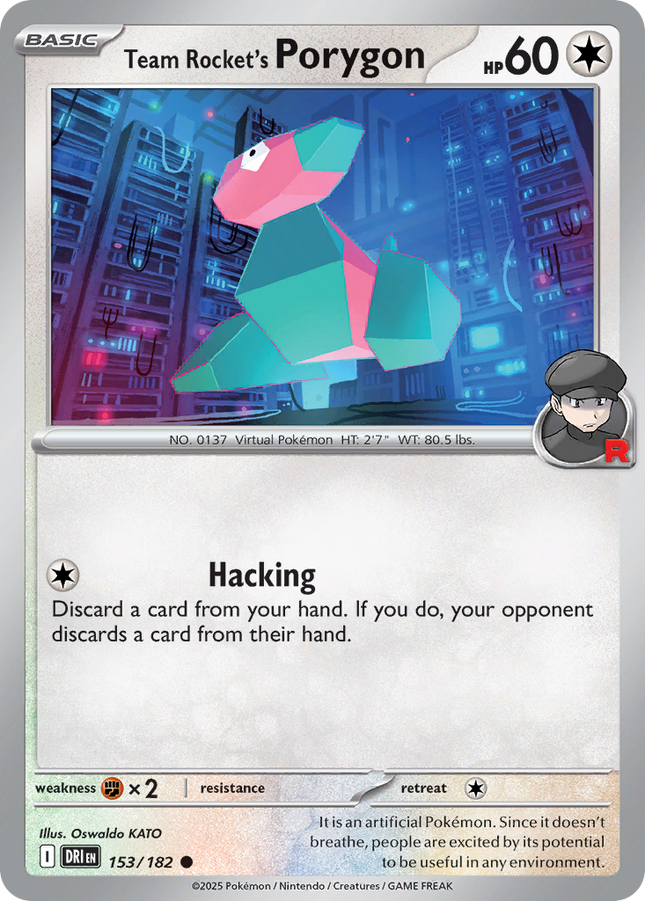 Team Rocket's Porygon #153/182 Common (Reverse Holofoil) / Destined Rivals