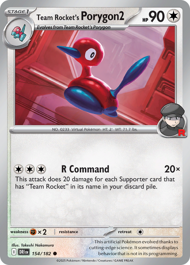 Team Rocket's Porygon2 #154/182 Common (Reverse Holofoil) / Destined Rivals