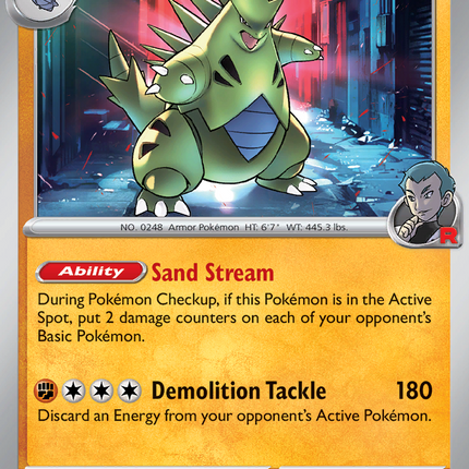 Team Rocket's Tyranitar #096/182 Rare (Holofoil) / Destined Rivals