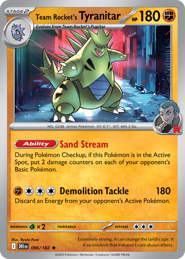 Team Rocket's Tyranitar #096/182 Rare (Holofoil) / Destined Rivals