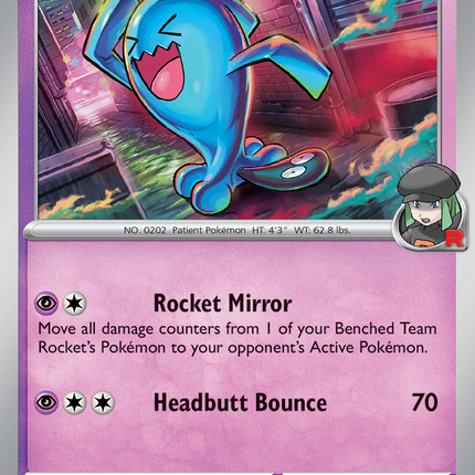 Team Rocket's Wobbuffet #082/182 Rare (Holofoil) / Fates Collide