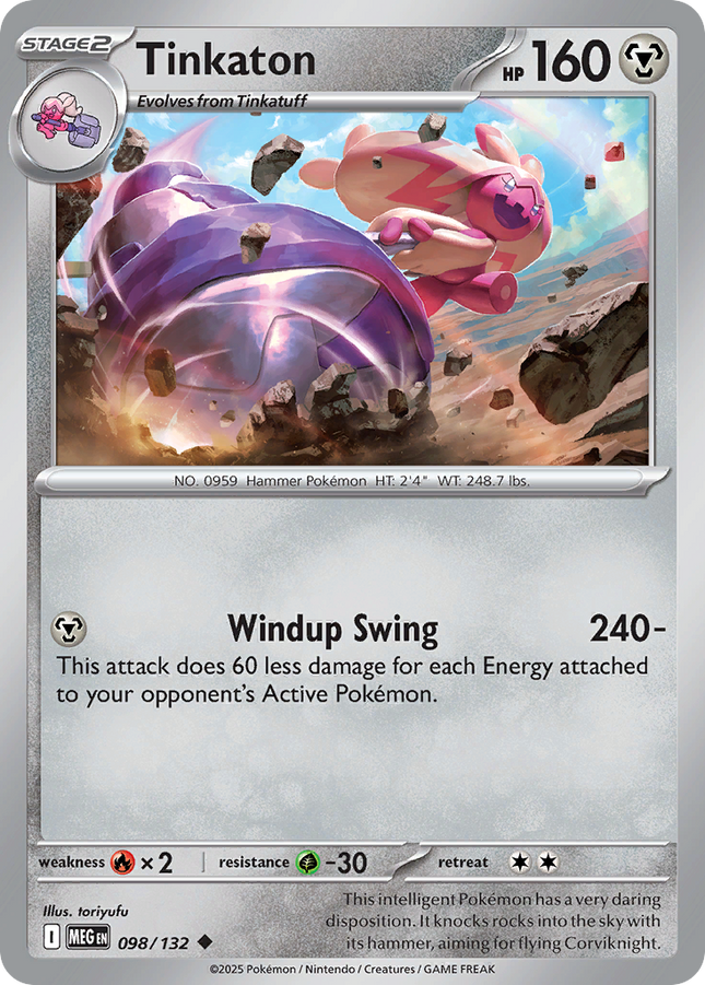Tinkaton #098/132 Uncommon (Reverse Holofoil) / Mega Evolution