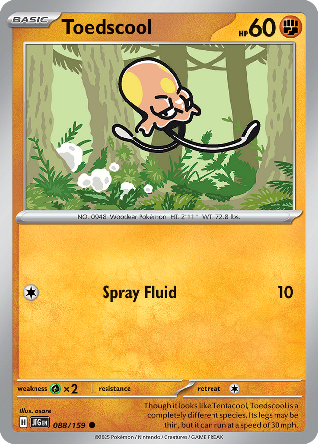 Toedscool #088/159 Common (Reverse Holofoil) / Journey Together