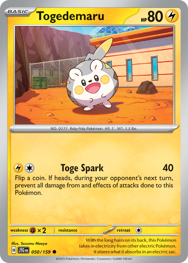 Togedemaru #050/159 Common (Reverse Holofoil) / Journey Together