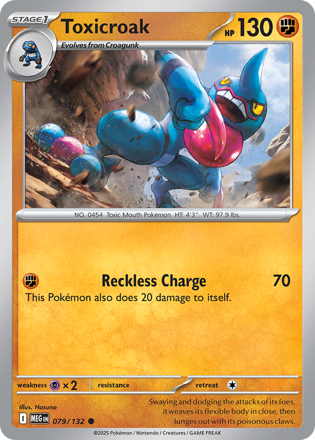 Toxicroak #079/132 Common (Reverse Holofoil) / Mega Evolution