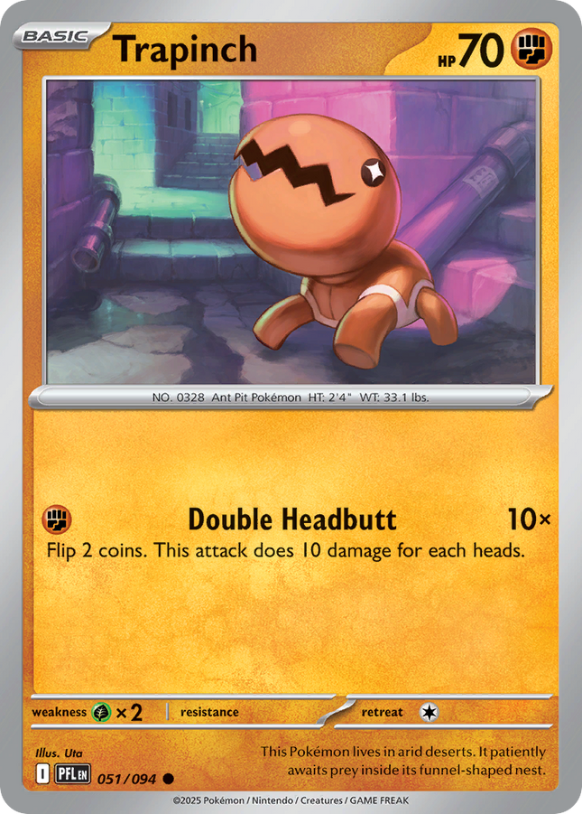 Trapinch #051/094 Common (Reverse Holofoil) / Phantasmal Flames