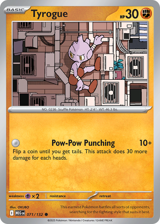 Tyrogue #071/132 Common (Reverse Holofoil) / Mega Evolution